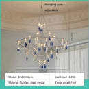 French Luxury Blue Crystal LED Pendant Chandelier by Ljojo - Romantic Art Living Dining Room Lighting