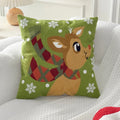 Embroidery Christmas Throw Pillowcase Elk Red Decoration Square Pillowcases by Ljojo