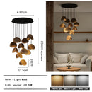 Industrial Minimalist Art Walnut Wood Clip LED Pendant Lights Chandelier for Home Decoration by Ljojo