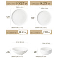 Ljojo 16/32 Piece White and Black Porcelain Dinnerware Set with Curved Rim Edge