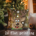 Ljojo Merry Christmas Reindeer Pillow Cover - Rectangular Cushion for Sofa, Bedroom, Car