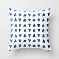 Geometric Blue Ink Flower Pillowcase for Stylish Home Decor by Ljojo