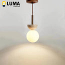 Natural Stone Yellow Travertine Pendant Lamp for Bedroom - Ljojo