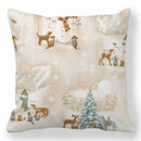 Ljojo Merry Christmas Cotton Linen Pillowcase Home Decor Happy New Year