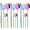 Ljojo 12-Piece Pink Gold Stainless Steel Cutlery Set