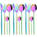Ljojo 12-Piece Pink Gold Stainless Steel Cutlery Set