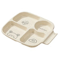 Ljojo 4 Grids Square Plastic Dinner Plate Set - Reusable & Dishwasher Safe Tableware