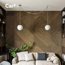French Retro Marble Pendant Light Dining Table for Home & Restaurant by Ljojo