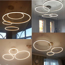 Modern 5 Ring Led Pendant Lights Dimmable - Gold Black Brown Chandelier by Ljojo