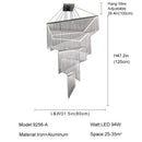 Gold Square Chandelier for High Ceilings - Modern LED Large Chandeliers by Ljojo