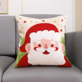 Embroidered Santa Deer Snowflake Pillow Cover 45x45cm for Sofa Bed by Ljojo