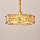 French Vintage Glass Chandelier Minimalist Dining Room Pendant Light by Ljojo
