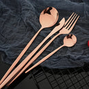 Ljojo Luxury Black Stainless Steel Cutlery Set - 16 Piece Tableware Dinnerware Kitchen Flatware