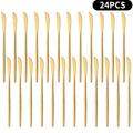 Ljojo Mirror Gold Stainless Steel Dinner Knives Set for Home & Restaurant
