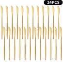 Ljojo Mirror Gold Stainless Steel Dinner Knives Set for Home & Restaurant