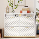 Ljojo™ Entryway Shoe Cabinet: Slim Hidden Storage, 4 Flip Drawers, Large Organizer Rack