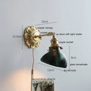 Ljojo LED Wall Sconce Switch Light Walnut Ash Wood Copper Arm Lampara Pared