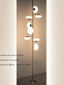 European Minimalist White Glass LED Floor Lamp by Ljojo - Multi-head Metal Frame Bedside Living Room Decor