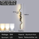 LED Wall Sconce Light 80/100CM Long Strip Bedroom Decor Irregular Black Lamp Ljojo