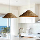 Vintage Rattan Pendant Lights Hand Knitted Wicker Ceiling Lamps for Dining Room Kitchen by Ljojo