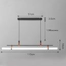 Ljojo LED Long Tube Chandelier Black/Gold Leather Acrylic Pendant Light