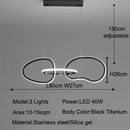 Ljojo LED Pendant Light Stainless Steel Modern Chandelier for Dining Kitchen Island