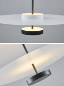 Nordic Decor Led Ceiling Chandelier: Black Acrylic Round Track Bar Indoor Lighting - Ljojo