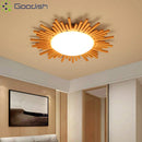 Ljojo Plated Acrylic Sun Disk LED Ceiling Lights for Living Room - Modern Bauhaus Chandelier