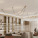 Nordic Line Black Chandelier: Modern LED Pendant Light for Dining Room by Ljojo