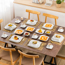 Ljojo Marble Grey Ivory White Ceramic Dinnerware Set - 36 Piece