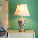 Ljojo American Style Bedside Lamp with Painted Patterns for Home Decoration