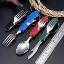Ljojo 4-in-1 Foldable Stainless Steel Cutlery Set for Outdoor Camping & Picnic