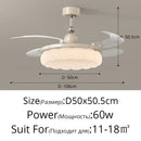 LED Ceiling Fan Light Fixture Quiet Motor European Style Living Room Decoration Ljojo
