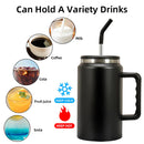 Ljojo 1500ml Insulated Tumbler with Handle and Straw Lid