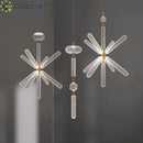 Nordic Glass Snowflake LED Pendant Lights for Home Decor | Modern Minimalist Chandelier by Ljojo