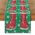 Christmas Shoes Snow Point Table Runner by Ljojo - Farmhouse Dining & Wedding Party Decor