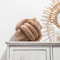 Cream White Art Deco Striped Knot Pillow - Handmade Soft Modern Cozy Decor for Home & Sofa.rm Ljojo