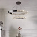 American Led Crystal Chandelier For Dining Room Lamp Dimmable Height Adjustable Black Lustre by Ljojo
