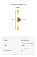 Ljojo Marble Copper Wall Lamp for Living Room TV Background Wall Decor
