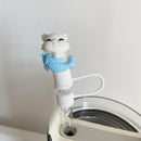 Kawaii Cat Silicone Straw Cover for 10mm Straws - Ljojo Charm Decoration