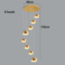 Ljojo Luxury Crystal Chandelier - Elegant Indoor LED Lighting for High-Rise Stairs & Living Room