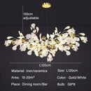 Luxury Ginkgo Leaf Chandelier Pendant Lamp for Living Room by Ljojo