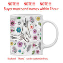 Ljojo 3D Effect Kids Names Mug with Flowers for Mother's Day Gifts