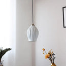Elegant Ribbed Ceramic Pendant Lights by Ljojo - White Shade