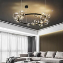 Ljojo LED Glass Bubble Ring Chandelier for Home, Modern Ceiling Light