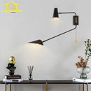 Industrial Copper Swing Arm Wall Lamp Double Head LED E27 Gold/Black/White by Ljojo