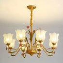 French Romance Flower Chandelier Retro Hanging Light for Home Decor LED Lamp by Ljojo