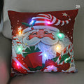Ljojo LED Santa Claus Cushion Cover: Festive Light-Up Pillowcase for Home Decor