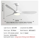 Ljojo Modern 42 Inch Ceiling Fan with Remote Control and LED Light - Pure Copper Motor