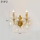 French Medieval Style Crystal Copper Wall Lamp for Living Room - Ljojo